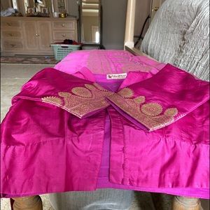 Beautiful kanji saree in teal